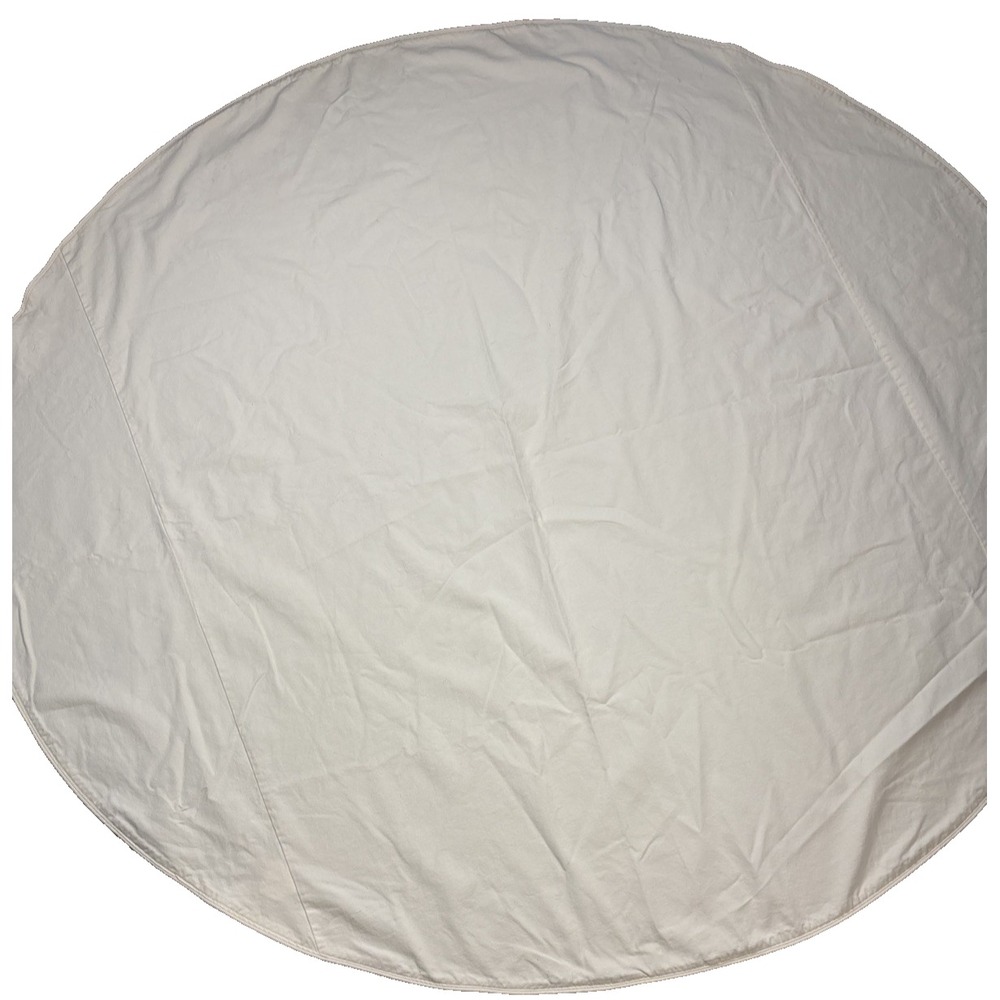 Ballard Designs Round Terrific Tablecloth 74 Inches Cream Heavyweight Cotton